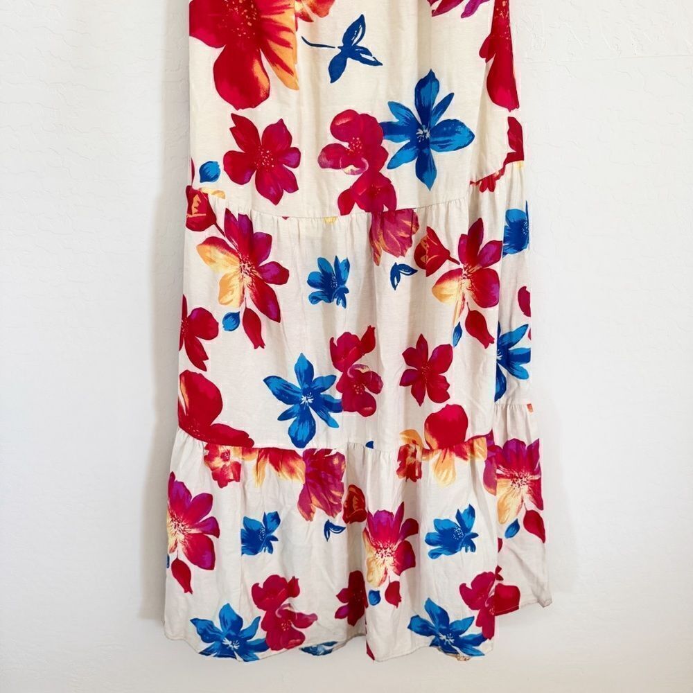 Anthropologie Skies Are Blue Floral V Neck Tie Strap Maxi Dress Size L - Picture 13 of 16
